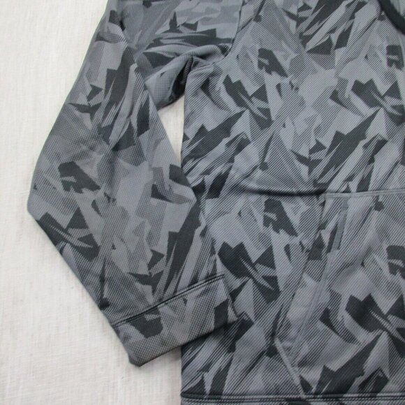 Under armour Hoodie Mens Large Gray Geometric Fleece Lined Loose Fit Full Zipper - Picture 2 of 11